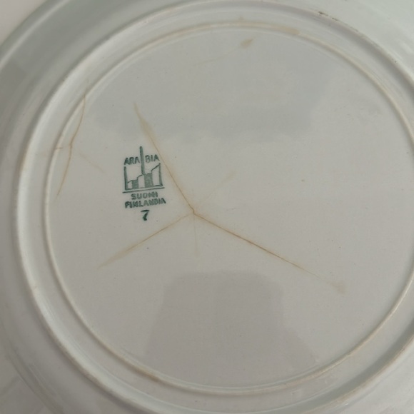 Arabia Finland Vintage Transferware Dinner Plate 1920’s - Picture 10 of 12